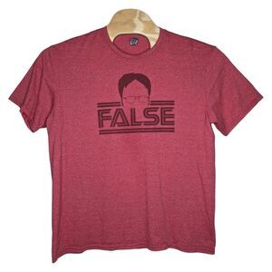 The Office Dwight False T Shirt‎ Mens Size XL Red Gildan Softstyle Short Sleeve